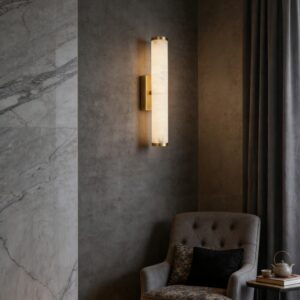 Spanish Style Modern Luxury Villa Living Room Background Wall Bedroom Bedside High Grade Natural Alabaster Copper Wall Lamps