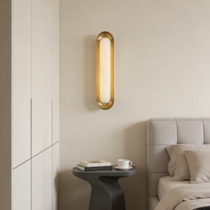 Custom Design Copper Alabaster Retro Art Design Brass Wall Lights Modern Hotel Lobby Aisle Circuit Copper Led Wall Lamp Light