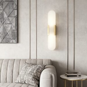 Copper Post-modern Alabaster Wall Lamp Living Room TV Background Wall Bedroom Bed Light Creative Light Luxury Staircase Porch Le