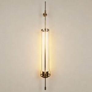 Stainless Steel Modern Luxury Long Pole Wall Lamp Villa Living Room Hotel Lobby Background Wall Lamp Home Decoration Lighting