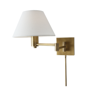 Creative E14 Copper Adjustable Swinging Arm Wall Lamp Light LED Fabric Reading Light for Bedrooms Hotels Studies-Cross-border