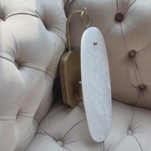Copper Alabaster Modern Luxury Gold Alabaster Wall Lamp for Hotels and Home Indoor LED Living Room Decorative Wall Light