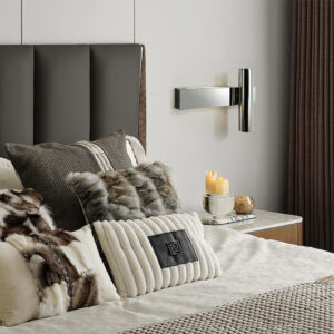 Custom Stainless Steel Modern LED Wall Lamp for Bedroom Bedside Living Room Corridor Atmosphere Lighting