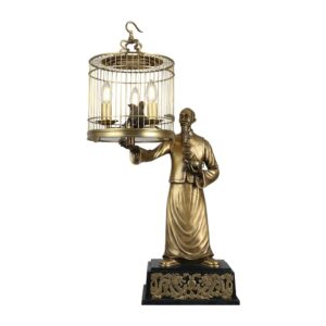 34.6*20 inch large Custom Copper chinese style Desk Lamp Decoration Bedroom Bedside Lamp Table Lights for Villa Ornament