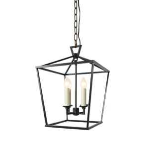 Copper 4-Light Farmhouse Lantern Chandelier Light Fixture Black Rustic Lantern Pendant Fixture Chain Hanging Pendant Light