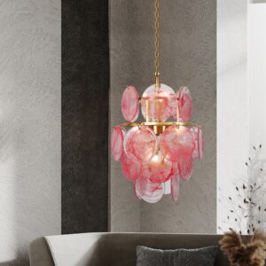 French Retro Murano Living Room Chandelier Light Luxury Chinese Style Dining Staircase Bedroom Seven-Color Glass Decorate