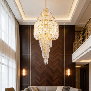 Modern Style Large Italian Wedding Crystal Ceiling Luxury Lustre Chandelier Pendant Lights for Living Room with Remote Control