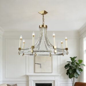 Copper Modern Luxury Home Decor Living Room Bedroom Pendant Lamp American Villa Crystal Cube Round Flatline Chandelier