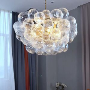 Factory Custom Iron Modern Glass Ceiling Chandelier Lighting for Dining Bedroom Kitchen Round Ball Lighting Chandeliers