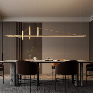 Custom Copper Lighting bar Dining Room Kitchen Pendant Light Fashion Antique Brass Bedroom Led Long Linear Chandeliers Lamp