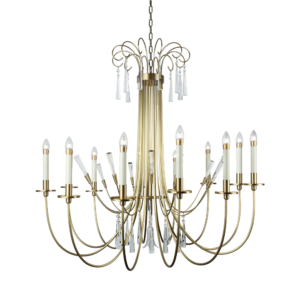 TianShen American Style Copper Gold LED Adjustable Height Dimmable Middle Pendant Light Rustic Candle-Like French Magazine Style