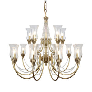 European Style Copper Luxury Lighting Hanging Lights Crystal Glass Living Room Chandelier Modern Victorian Hotel Pendant Lamps