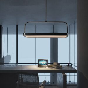 Factory Custom Modern Copper Electroplated Pendant Light Minimalist Geometric Hanging Lamp for Dining Room Bedroom Hotel