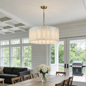 Factory Custom Copper Professional Customization Round Square Pendant Light Upscale Restaurant Luxury Alabaster Chandelier