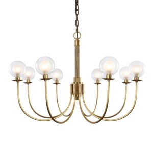 Custom Copper Designer 8 Round glass Ball Decorative Chandelier glass Minimalist Led Chandelier Lighting