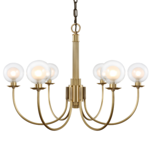 Modern Chandelier Art Deco Decor Brass Metal White Glass Globe LED Luxury Creative Mid Century Lenore Pendant Lamp Light