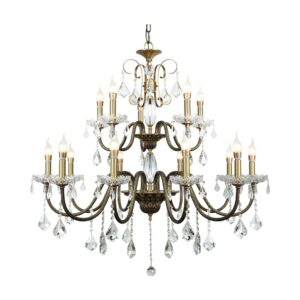 15 Bulbs Modern Luxury Brass Chandelier Pendant Lights 220V Switch Control Traditional Design for Hotel Adjustable Beam Angle