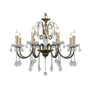 8 Bulbs European Retro Brass Chandelier Crystal New Fashion Long Shape Lamp for Hotel Living Room Bedroom Direct From Factory