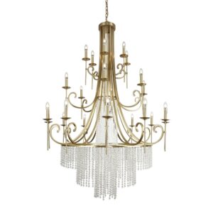Custom 24 Bulbs Light Luxury Duplex with a Large Chandelier Villa a High Ceiling Living Room Hollow Crystal Copper Staircase