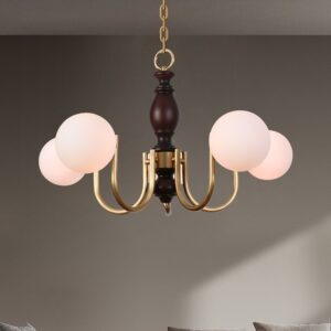 Custom French Living Room Chandelier Master Light American Vintage Bedroom Dining Room Light Full Copper Glass Light Fixture