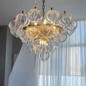 Luxury Design Villa Home Hotel Living Room Decorative Art Lamp Simple Clear Bubble Glass Balls Chandeliers for Aisle Foyer