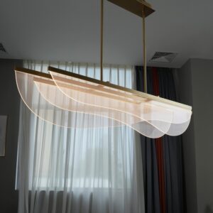 Modern Simple Elegant LED Pendant Light Creative Bar Restaurant Acrylic Candle Strip Indoor Villa Hotel Hanging Office Middle