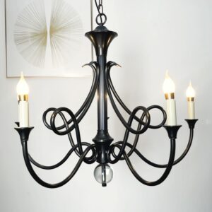 French-Style Villa Candle Chandelier European-Style Simple Living Room and Dining All-Copper Lamp American-Style Retro