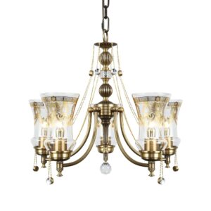 5 Bulbs Custom Quality All Copper Glass Chandelier Luxury Vintage Indoor Lighting Villa Living Room Hotel Modern Pendant Lights