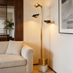 Copper Floor Lamp Standing Light Modern 3heads Drawing Room Standing Lamp Metal Floor Lamp Ins Led Floor Light for Hotel