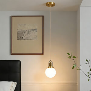 Copper Modern Minimalist Glass Chandelier Pendent Light for Living Room Background Wall Bedroom Headboard
