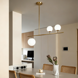 Copper Modern Custom Lamp Satin Brass Ball glass Home Decoration Dinning Room Kitchen Island Chandeliers Pendant Lights