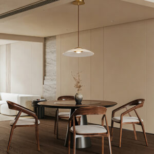 Copper glass Modern Minimalist Scandinavian Designer Luxury Gold LED Pendant Chandelier for Living Room with Middle Size