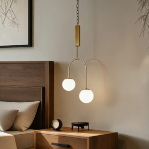 G9 Copper glass Mid Century Modern Pendant Lighting Milk Glass Globe Chandelier Gold Metal White Ball for Dining Room