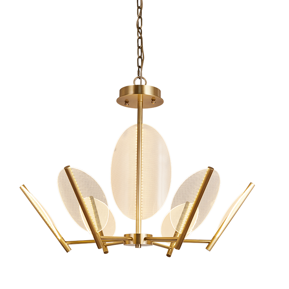 Copper New Design Acrylic Ceiling Light Single Hanging Lamp for Hallway Entrance Island Adjustable Line Brass Finish Chandelier