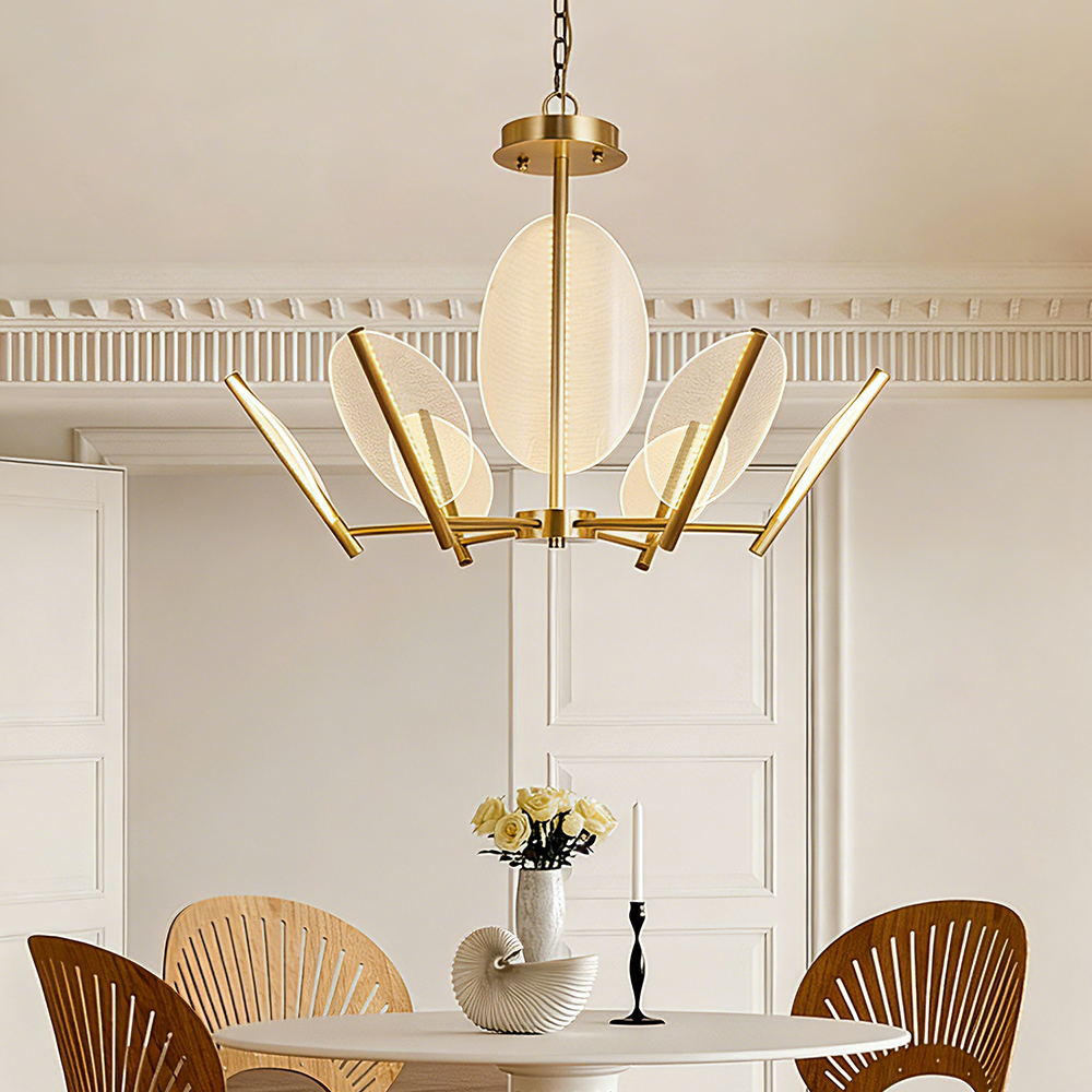 Copper New Design Acrylic Ceiling Light Single Hanging Lamp for Hallway Entrance Island Adjustable Line Brass Finish Chandelier - Image 2