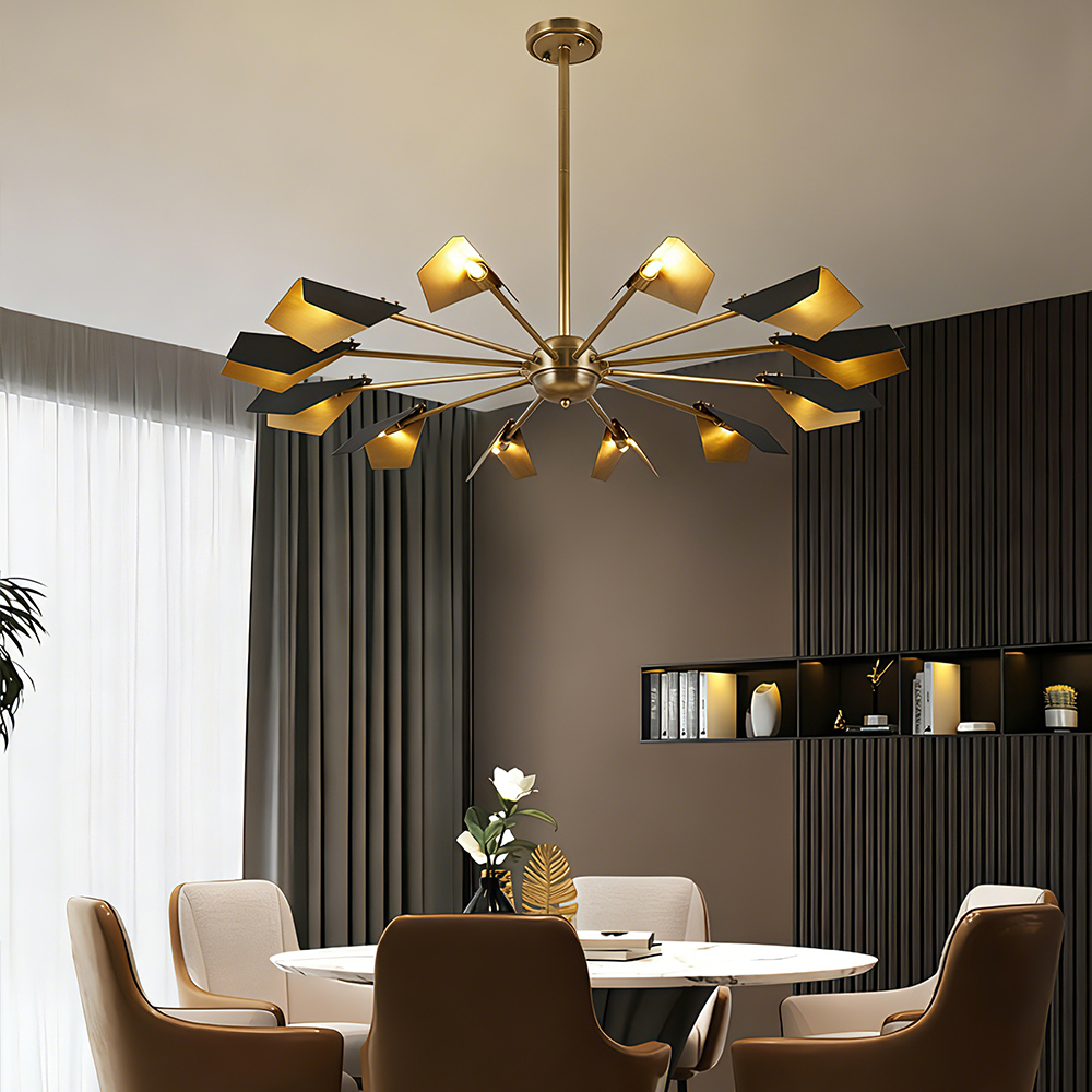 Copper 6/8/12 Blubs Retro Chandelier Lights Vintage Pendant Lighting Lamp Gold Iron Metal Industrial Bulb Kitchen Loft Lamps - Image 2