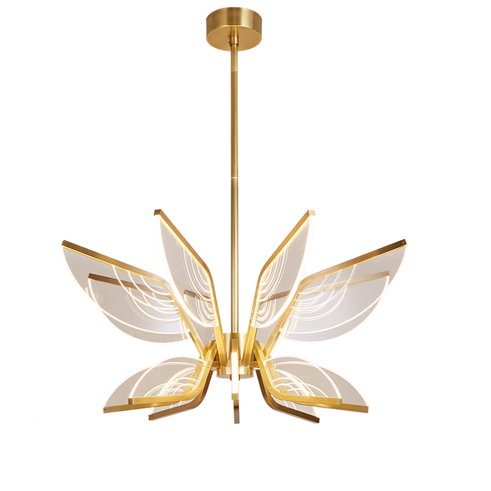 Copper 16 wings Customized Nordic Living Room Bedroom Decor Ceiling Farmhouse Led Chandelier Luxury Modern Brass Lights - Image 2