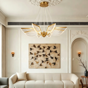Copper Customized Nordic Living Room Bedroom Decor Ceiling Farmhouse Led Chandelier Luxury Modern Brass Lights