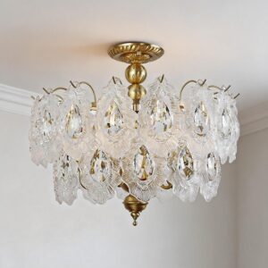 Copper Promotional Nordic Minimalist Modern Living Room Lamp Dining Room Bedroom Crystal Lamp Retro French Hall ceiling light