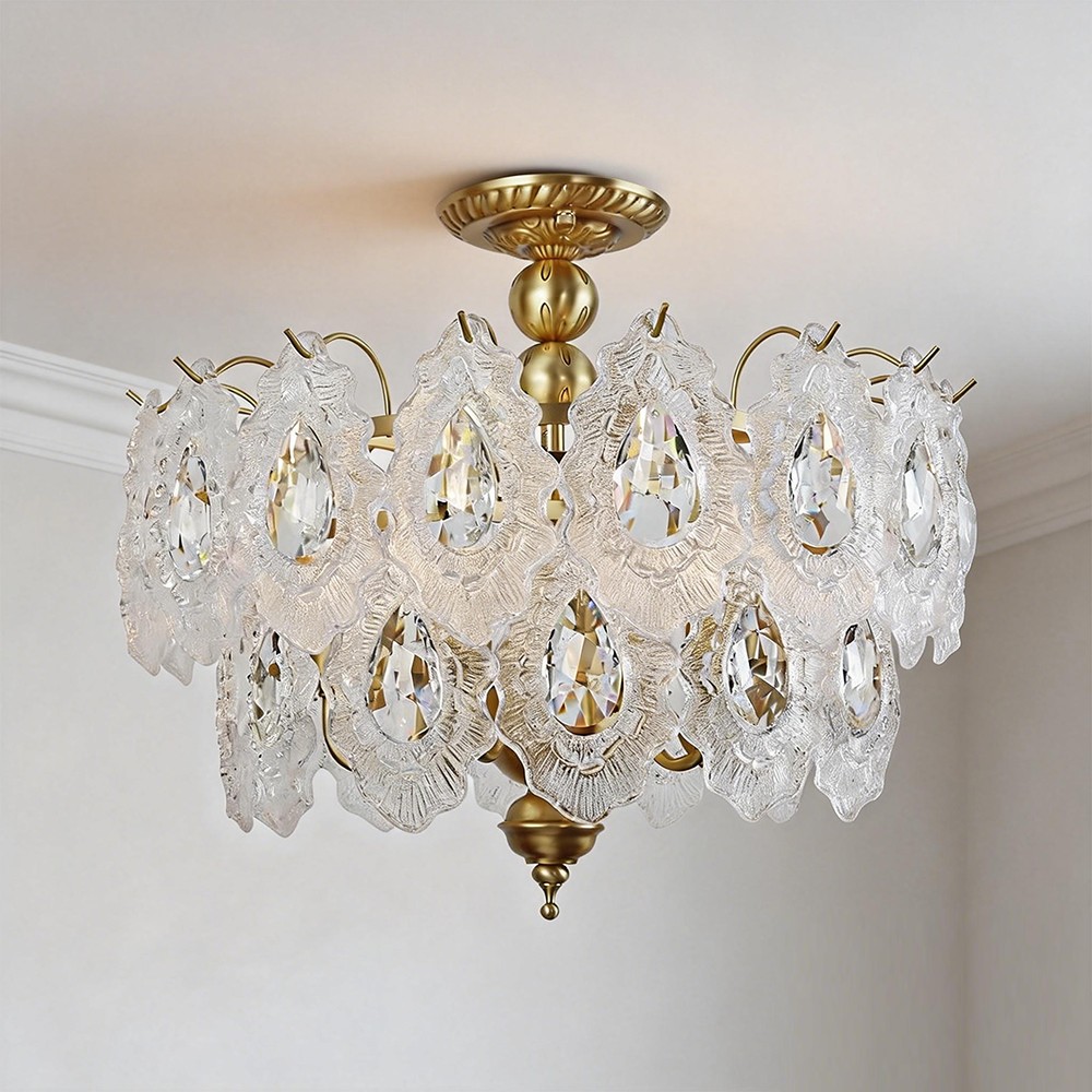 Copper Promotional Nordic Minimalist Modern Living Room Lamp Dining Room Bedroom Crystal Lamp Retro French Hall ceiling light