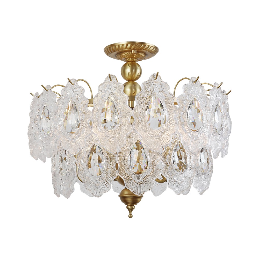 Copper Promotional Nordic Minimalist Modern Living Room Lamp Dining Room Bedroom Crystal Lamp Retro French Hall ceiling light - Image 2