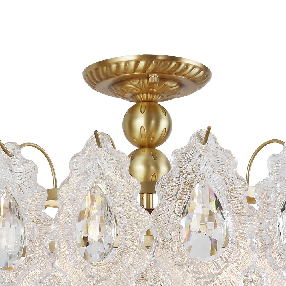 Copper Promotional Nordic Minimalist Modern Living Room Lamp Dining Room Bedroom Crystal Lamp Retro French Hall ceiling light - Image 4