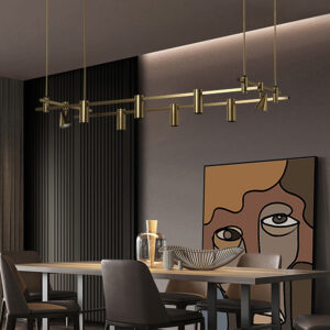 Customized LED Brass Chandelier with Retro Decorative Lighting spotlight and Track Lights for Hotel Apartment Restaurant