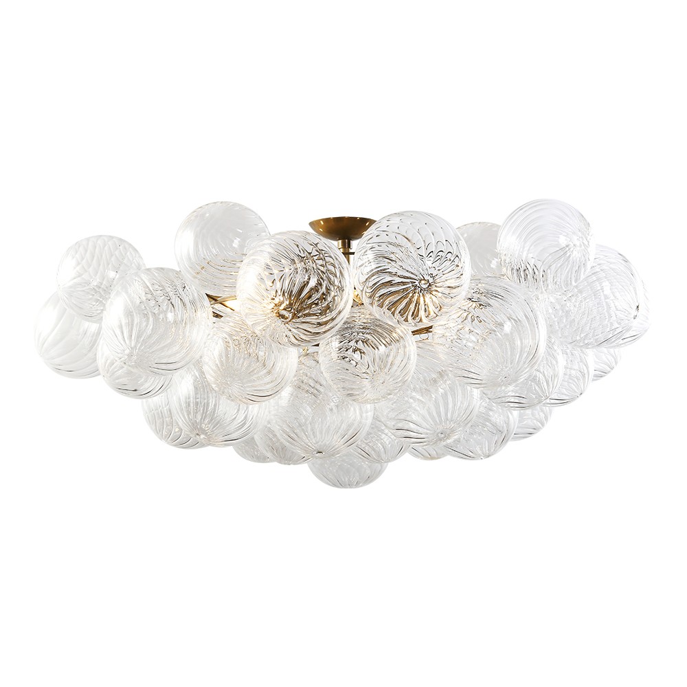 Copper Longree Modern LED Clear Glass Globe Chandelier Surface Mounted Ceiling Light for Bedroom Kitchen Living Room Home Office - Image 2