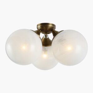 Copper glass ceiling Dinning Room Cristol Large Triple Flush Mount Chandelier Modern Round Pendant Light for Living Room