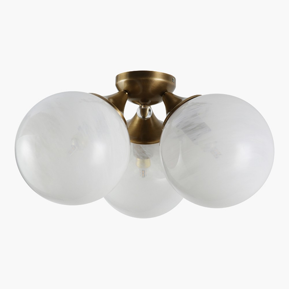 Copper glass ceiling Dinning Room Cristol Large Triple Flush Mount Chandelier Modern Round Pendant Light for Living Room - Image 3