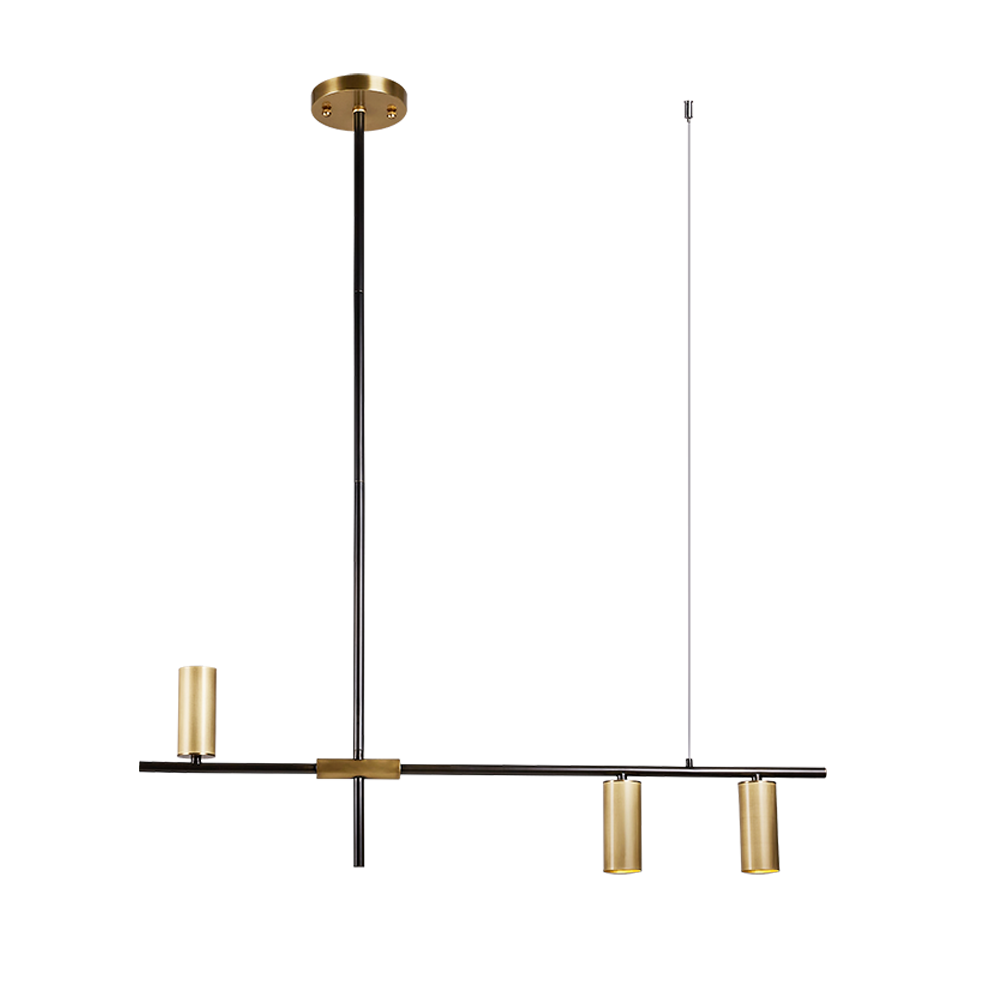 Copper Simple Nordic Style Gold Ang Black Color Decorative Dinner Room Restaurant Long Chandelier with COB Sport Light - Image 4