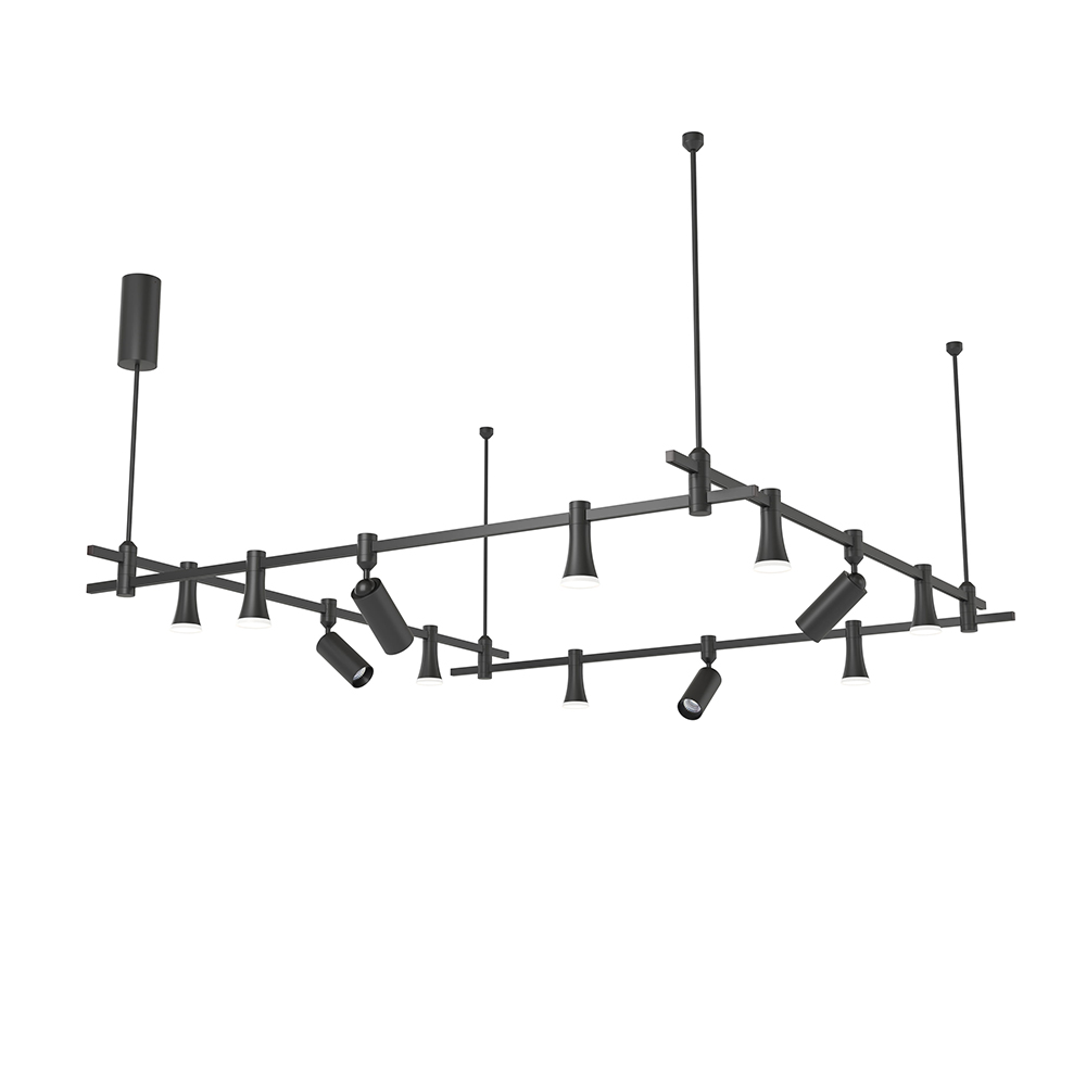 Custom Modern Multi-Head Brass Chandelier 24V Dimmable Brass Track Light for Hotel - Image 3