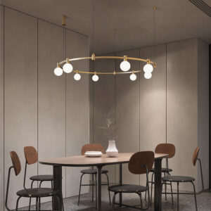 Modern Luxury LED Ceiling Lamp Indoor Lighting Surface Mounting Brass Circular Track Decorative Light for Villa Living Room