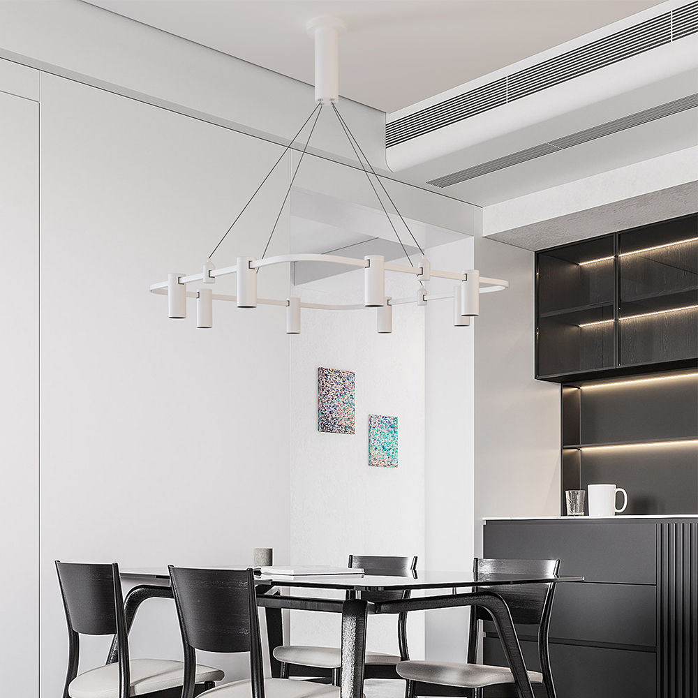 Hotel High-end Brass Track Light Led 24V Low Voltage Chandelier Circular Track Multi-head Decorative Light Modern Chandelier - Image 2